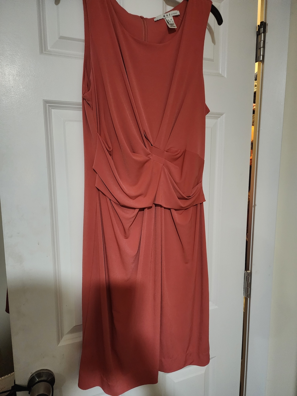 Mango Sleeveless Knotted Rust-Red Midi Dress - Picture 2 of 4